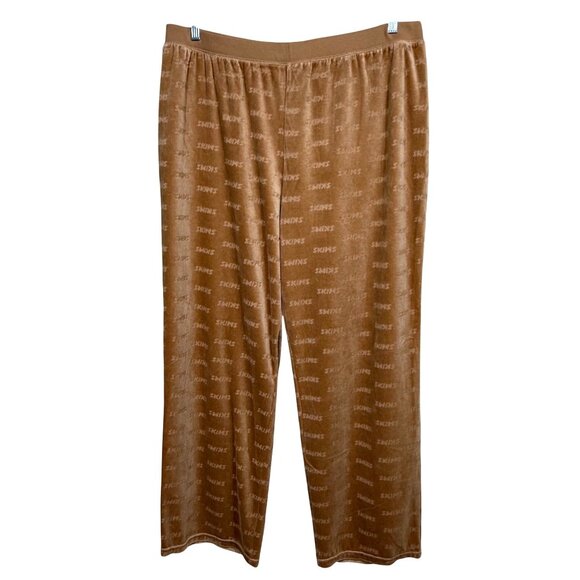 SKIMS Logo Velour Pants Camel 3X - Picture 2 of 14